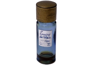 Perfume vintage "Noche en París": minifrasco Bourjois Azul Cobalto de los años 40