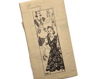 Vintage Marian Martin Apron Pattern | Mail Order 9241 | 1940s Bib Apron Size Medium
