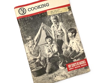 Libro de insignias al mérito culinario de la BSA, edición vintage de 1986: recuerdos de la Tropa Scout 72