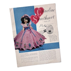 Wzór na lalkę Lily Mercrochet z 1951 r. | Sukienki dla lalek krynolinowych | Ulotka nr 65