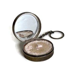 Antique Brass Compact Mirror | Art Deco Powder Case | Vintage Vanity Fair Style Purse Mirror