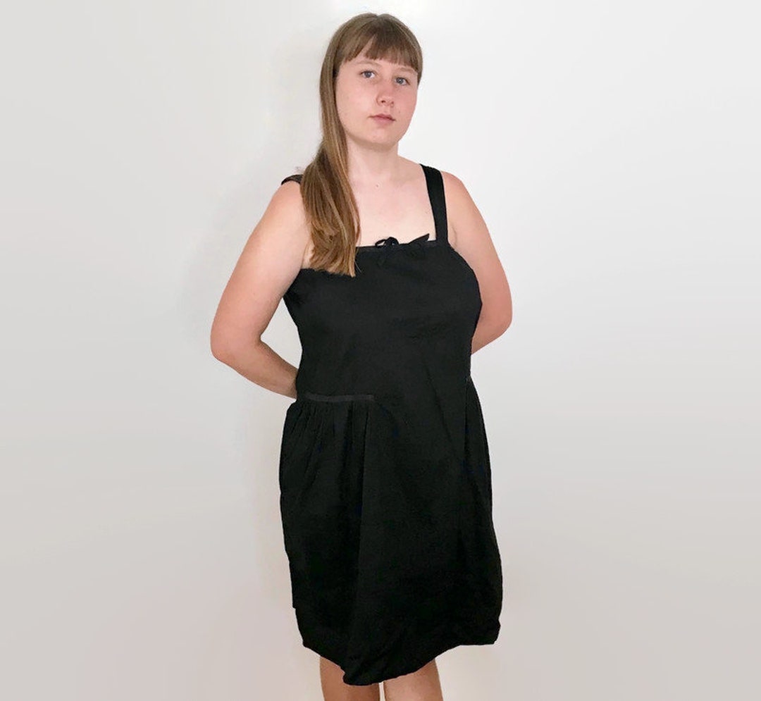 Antique 1920s Black Cotton Shift Dress - Etsy