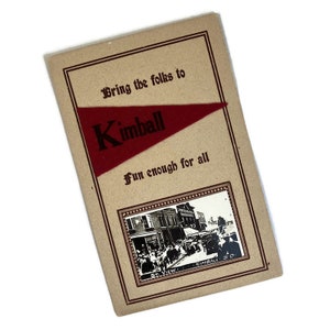 Raro cartão-postal de veludo Kimball SD da década de 1910 | Foto de cena de rua não utilizada | Lembrança vintage de Dakota do Sul | Foto americana real