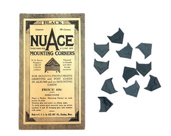Vintage NuAge Mounting Corners | Early 1930s Art Deco Envelope | 11 Unused Photo Corners