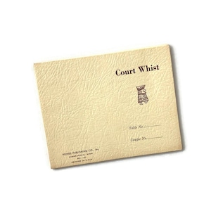 Juego de cartas vintage de whist de corte / Heines Publishing / Textura de cuero / Juego de cartas coleccionable / Década de 1950, mediados de siglo