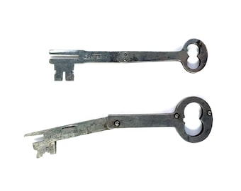 Antique Folding Skeleton Key | Norwalk or Penn Hardware | Steel Pocket Key