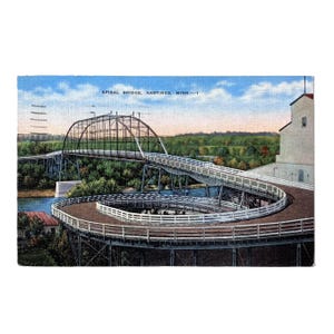 Vintage Spiralbrücke Postkarte | Hastings MN | E C Kropp Leinen Karte | 1930er-40er Jahre Seltenes Wahrzeichen | Historisches Minnesota Sammlerstück