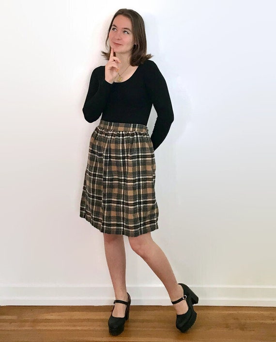 Vintage Plaid Wool Skirt - image 4