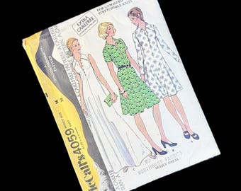 Vintage 1974 McCall’s 4059 Dress Sewing Pattern | Uncut Complete | Easy Knit Pullover Dress