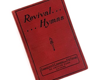 1905 Revival Hymns Songbook | 255 Hymns | Red Cloth Hardcover | Antique Gospel Hymnal