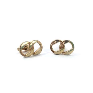 Midcentury Swank Cufflinks | Goldtone Interlocking Circles | Vintage 1950s Accessory