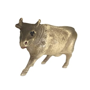 Vintage Celluloid Cow Figurine | Handpainted 1930s-40s Farm Animal Toy | Miniature Barnyard Decor