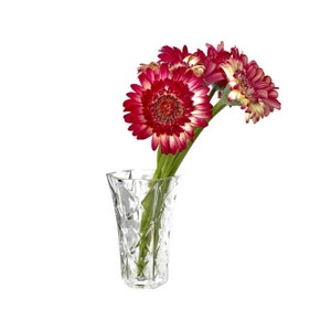Garanti Cristal Vase | Vintage 24% Lead Crystal | Diamond Pattern | French Midcentury Glass | Original Label