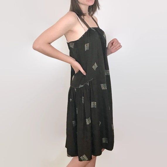 Antique 1920s Brown Silk Dress - image 1