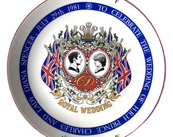 Wedgewood 1981 kunglig bröllopstallrik | Charles och Diana, brittisk souvenir