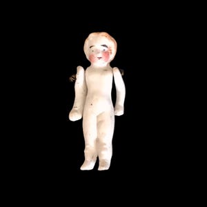 Antique Bisque Doll | Victorian Miniature | 2&quot; Jointed Arms | German Porcelain | Dollhouse Collectible | 1800s