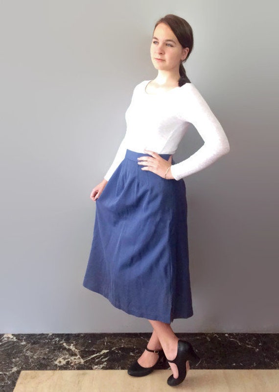 Vintage 1950s Cornflower Blue Sheath Skirt