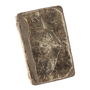 May include: An antique book with a worn, distressed cover. The cover is a faded gray with visible text that reads "ENTON'S...ROMANTIC". The edges of the book show signs of age and wear, with the pages slightly yellowed.
