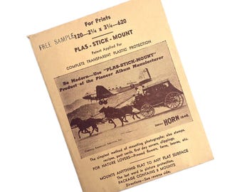 Vintage Horn Plas-Stick-Mount | Peel & Stick Photo Protectors | Sample Pack | Midcentury Archival Supply