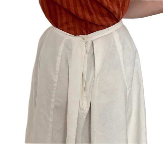 19th Hand Quilted White Cotton Skirt