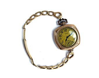 Vintage Elgin Art Deco Ladies Mechanical Wristwatch | Gold Tone Cushion Case | Restoration Project
