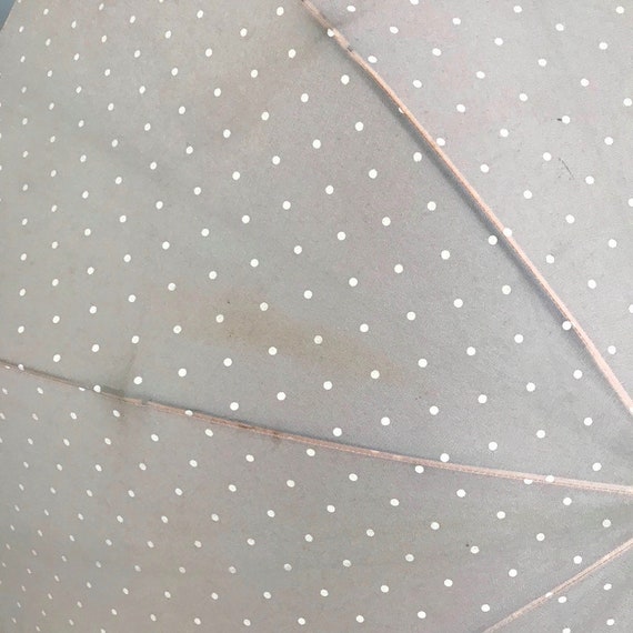 Vintage Powder Pink Polka Dot Japanese Umbrella - image 4