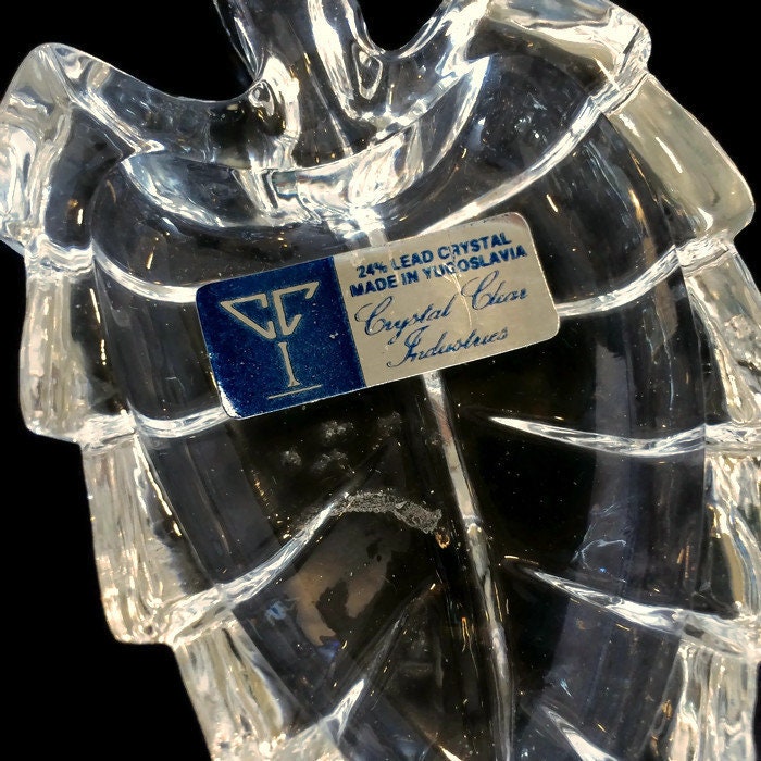 Vintage Kristall klar Industries Blatt Trinket Schale | Etsy