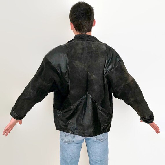 Vintage Comint Unisex Black Leather and Suede Jacket - Etsy 日本 純正オーダー Vintage black レザー jacket leather suede レザージャケット