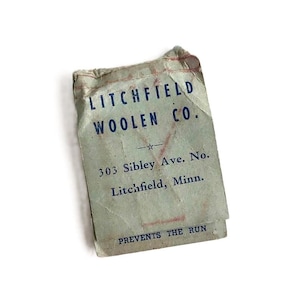 Vintage Hosiery Mending Kit | Litchfield Woolen Co. Pocket Repair | Midcentury Stocking Kit | Sewing Notion Collectible