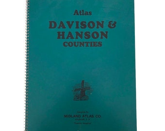 Vintage 1965 Atlas of Davison & Hanson South Dakota Counties