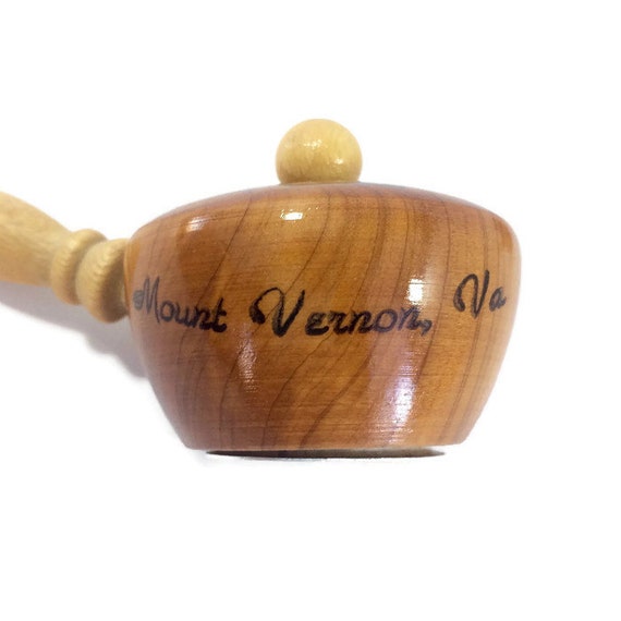 VA Vintage Wooden Sauce Pot Salt and Pepper Shakers Mount Vernon
