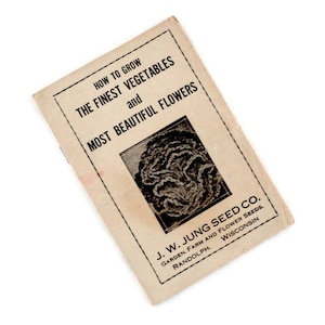 Antike J.W. Jung Seed Co. Gartenarbeit-Booklet: 1910er-1920er Jahre-Anbauführer