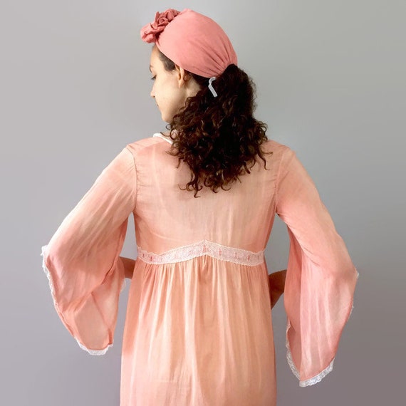 Vintage Coral Silk Robe