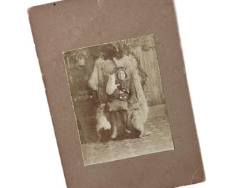Antique Child and Kitten Photo | Victorian Cabinet Gem | 1890s Studio Portrait.