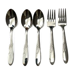 Vintage Heather Evenglo Teelöffel: Bogen Schmetterling Edelstahl Besteck