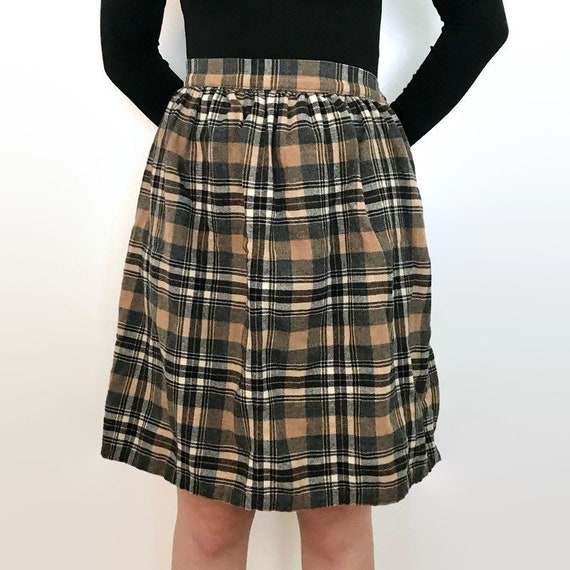 Vintage Plaid Wool Skirt - image 2