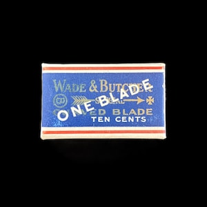 Vintage Blue Wade & Butcher Curved Blade Pack | Single Safety Razor Blade | Collectible Shaving Accessory