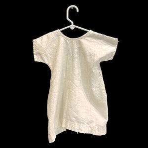 Antique Muslin Baby Gown | 1910s 1920s Infant Dress | Simple Split Collar | Everyday Vintage Clothing | Plain Historical Garment