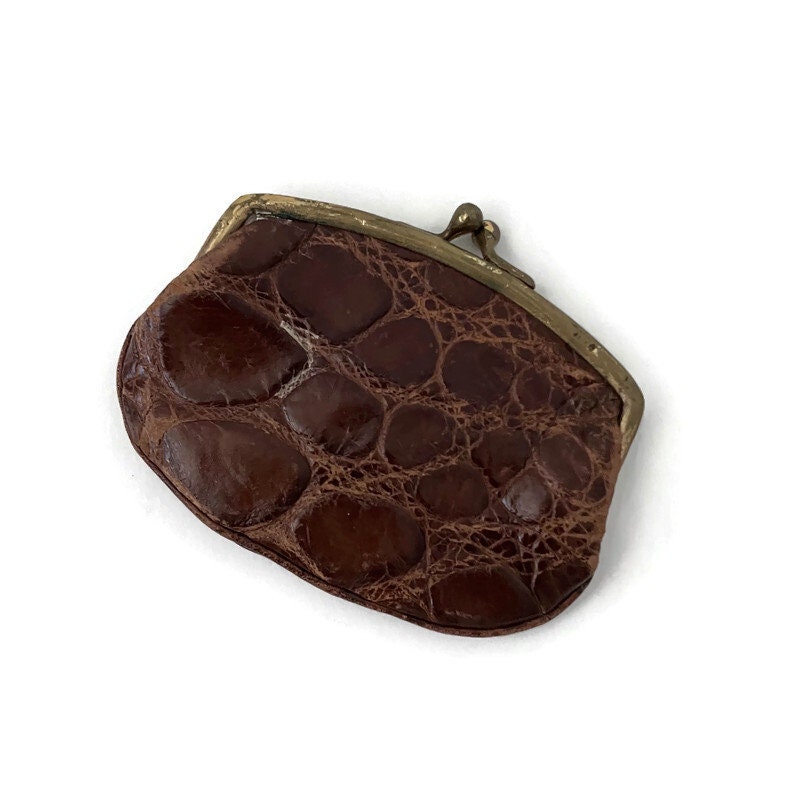Women's Small Zip Alligator Coin Purse and Card Case, Exotic Coin Case