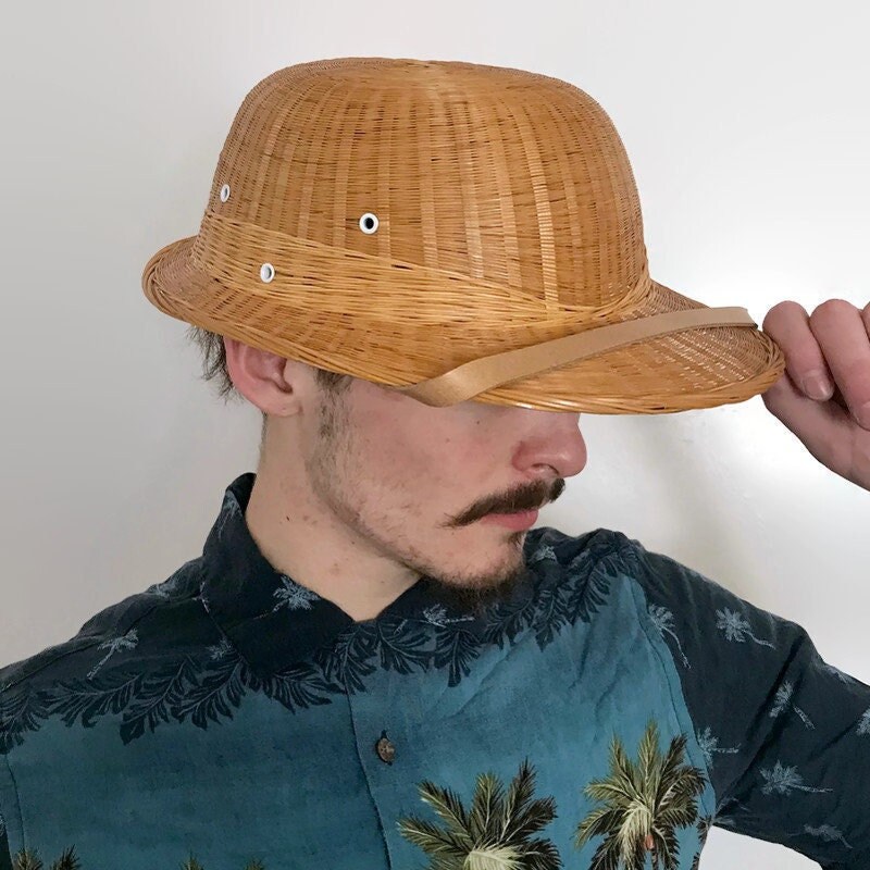 Vintage Straw Pith Hat - Etsy