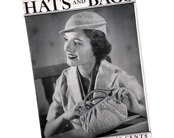Vintage 1936 Hats Bags Crochet Pattern Book | Clark's J&P Coats Accessories
