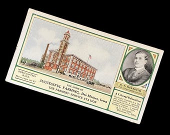 Vintage 1920s Successful Farming Ink Blotter: Farmer's Service Station Advertising Ephemera