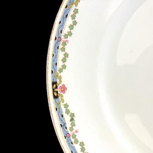 Vintage Alfred Meakin Harrow Pattern China: Green Star Garland, Pink Flowers, Gold Trim