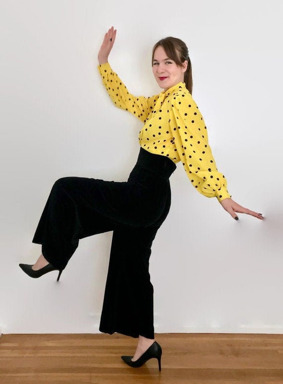 Vintage Black Velvet Palazzo Pants