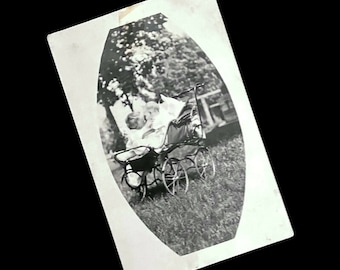 Antique Photo Postcard: Kissing Babies