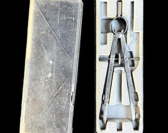 Vintage Keuffel & Esser Bow Compass | Graphic Arts Drafting Tool | Original Case