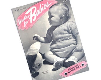 1945 Woolies for Babies Pattern Booklet | Knit Crochet Baby Patterns | Spool Cotton No 224