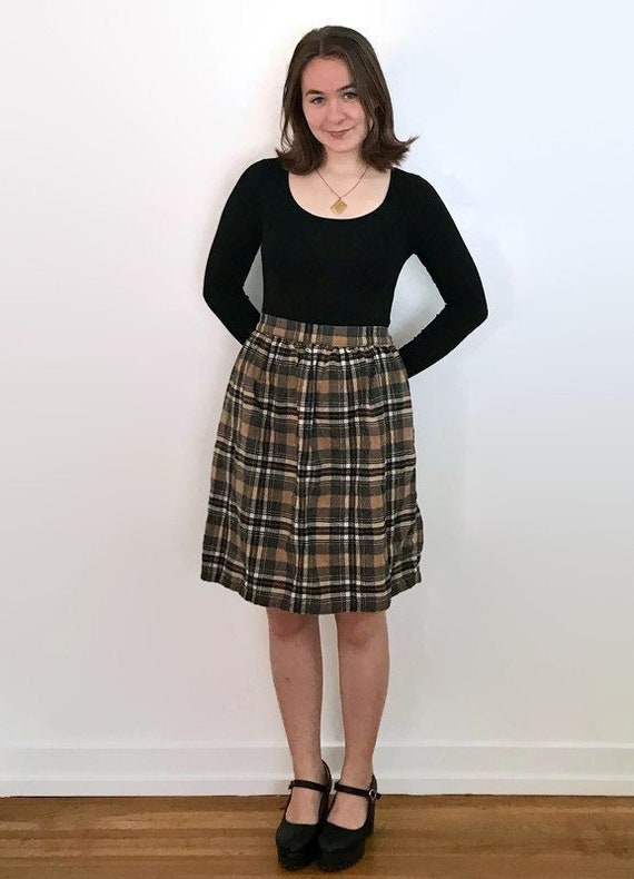 Vintage Plaid Wool Skirt - image 1