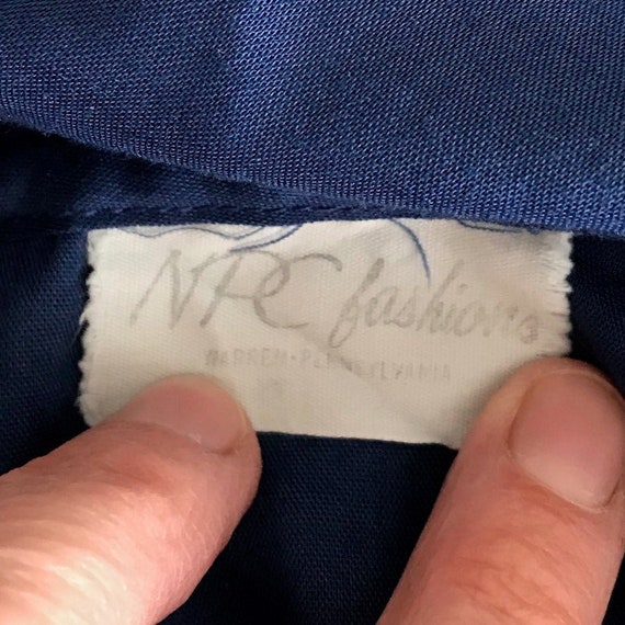 Vintage NPC Fashions Sleeveless Navy Shirtdress - image 4