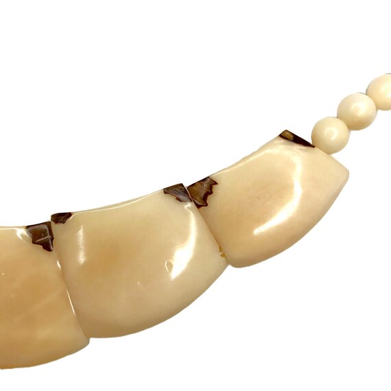 Vintage Bone Panel Statement Necklace: Tribal Boh… - image 2